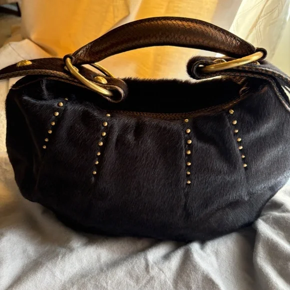 Max NY leather purse with gold accents mint - Picture 3 of 4